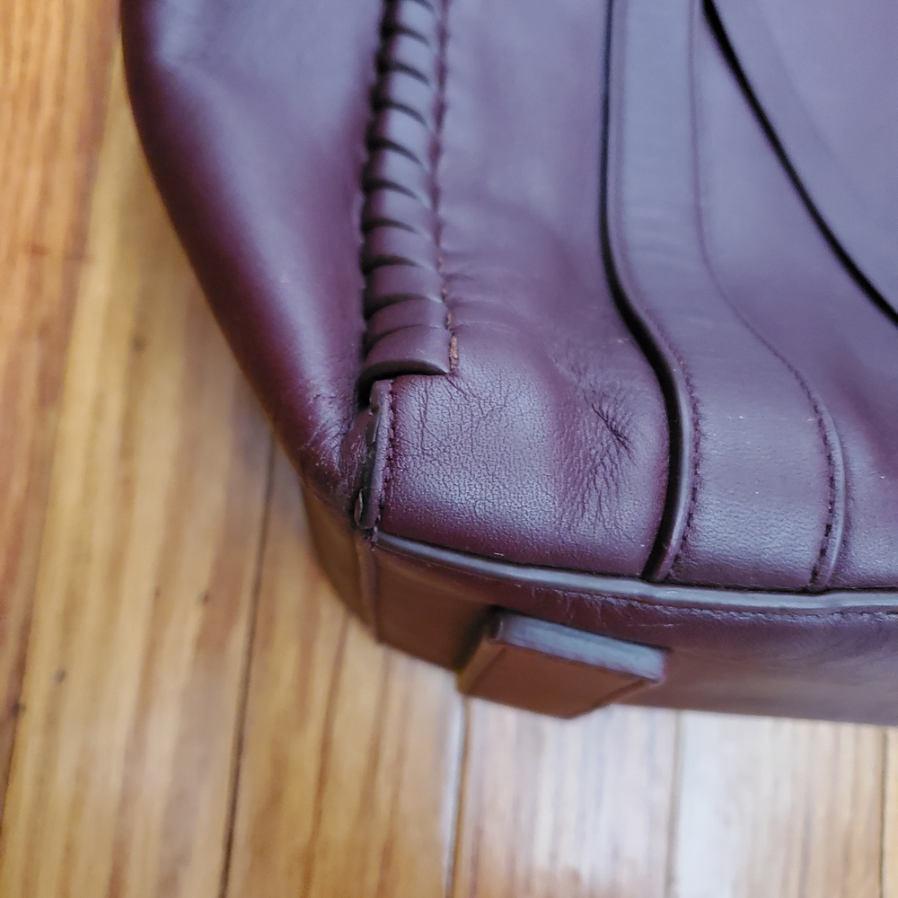 All Saints Ray Burgundy Red  Leather Tote Bag - Picture 12 of 16